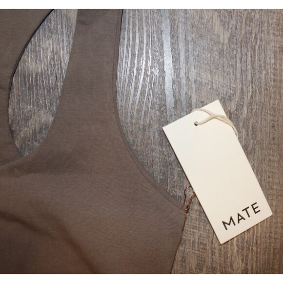 Mate the Label Women's Organic Stretch Sports Bra PEBBLE NEW! - Picture 2 of 3